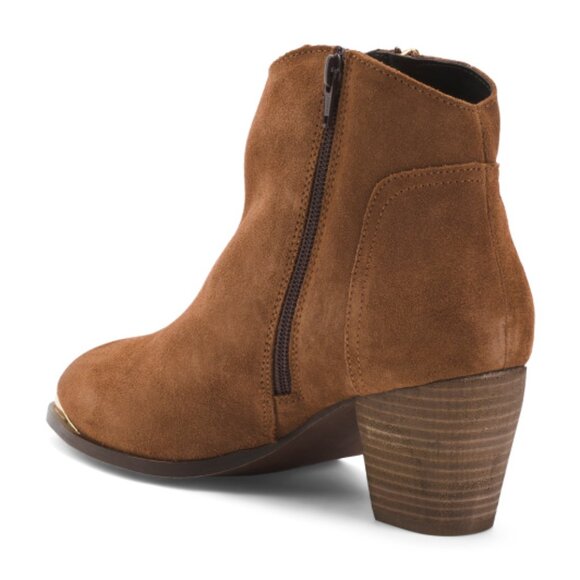 NEW  DIBA TRUE Suede Swing Low Western Booties cognac for women 462tn - Picture 2 of 12